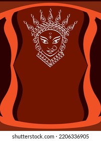 Durga Goddess Of Power, Divine Mother Of The Universe Vector Art Illustration