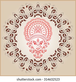 Durga Goddess of Power Vector Art