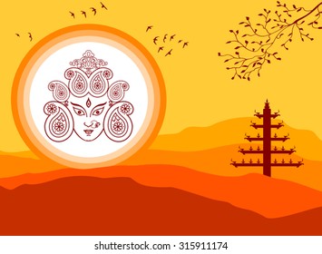 Durga diosa del arte del vector de poder