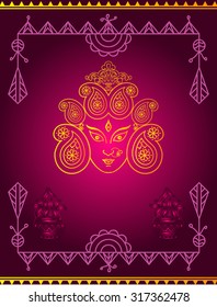 Durga Goddess of Power Vector Art