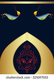 Durga diosa del arte del vector de poder