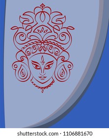 Durga Goddess of Power Vector Illustration
