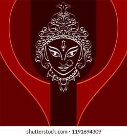 Ilustración de la diosa Durga del vector de poder