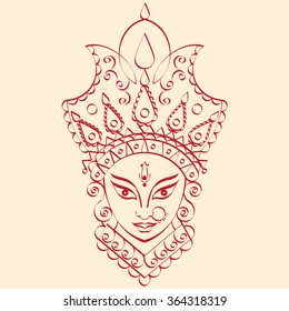 Ilustración de la diosa Durga del vector de poder