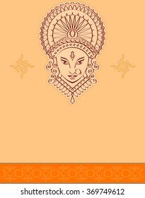 Durga Goddess of Power Vector Illustration