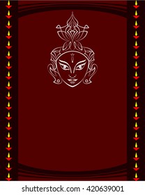 Durga Goddess of Power Vector Illustration