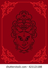 Durga Goddess of Power Vector Illustration