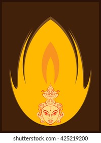 Durga Goddess of Power Vector Illustration