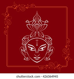 Durga Goddess of Power Vector Illustration