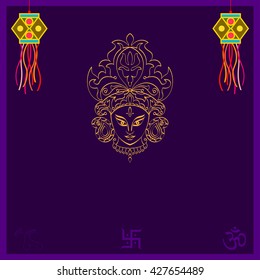 Durga Goddess of Power Vector Illustration