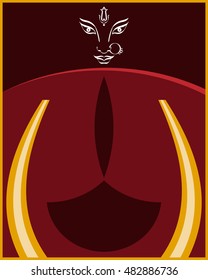 Durga Goddess of Power Vector Illustration