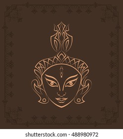 Durga Goddess of Power Vector Illustration