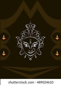 Durga Goddess of Power Vector Illustration