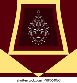 Durga Goddess of Power Vector Illustration