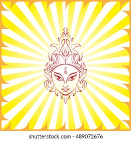 Durga Goddess of Power Vector Illustration