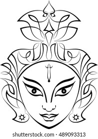 Durga Goddess of Power Vector Illustration