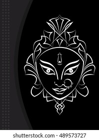 Durga Goddess of Power Vector Illustration