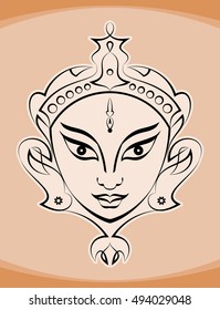Durga Goddess of Power Vector Illustration