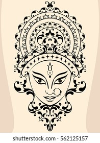 Durga Goddess of Power Vector Illustration