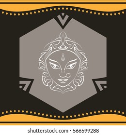 Durga Goddess of Power Vector Illustration