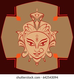 Durga Goddess of Power Vector Illustration