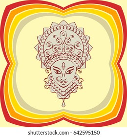 Durga Goddess of Power Vector Illustration