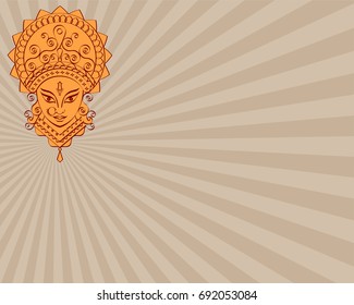 Durga Goddess of Power Vector Illustration