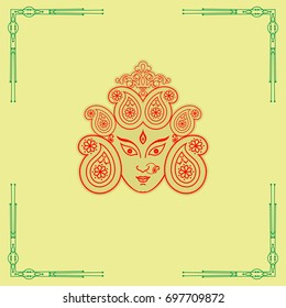 Durga Goddess of Power Vector Illustration