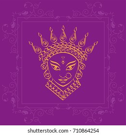 Durga Goddess of Power Vector Illustration