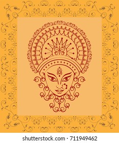 Durga Goddess of Power Vector Illustration