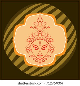 Durga Goddess of Power Vector Illustration