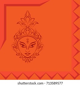 Durga Goddess of Power Vector Illustration