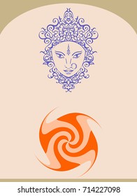 Durga Goddess of Power Vector Illustration