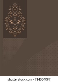 Ilustración de la diosa Durga del vector de poder