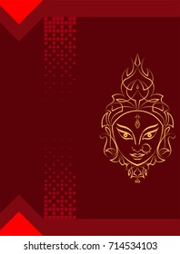 Durga Goddess of Power Vector Illustration