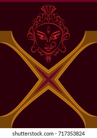 Durga Goddess of Power Vector Illustration