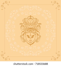 Durga Goddess of Power Vector Illustration