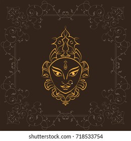 Durga Goddess of Power Vector Illustration