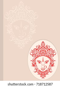 Durga Goddess of Power Vector Illustration