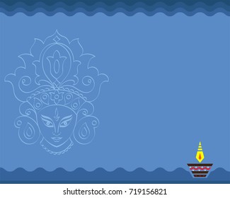 Durga Goddess of Power Vector Illustration