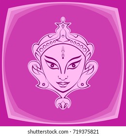 Ilustración de la diosa Durga del vector de poder