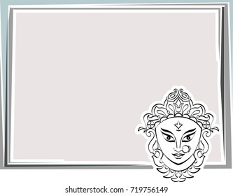 Ilustración de la diosa Durga del vector de poder