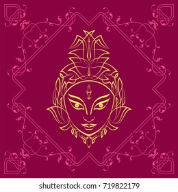 Durga Goddess of Power Vector Illustration