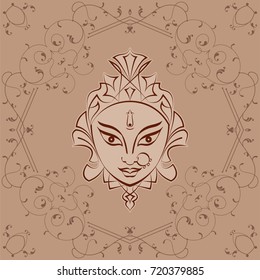 Durga Goddess of Power Vector Illustration