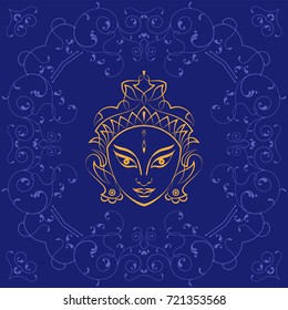 Durga Goddess of Power Vector Illustration