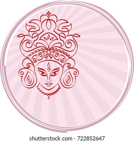 Durga Goddess of Power Vector Illustration