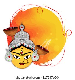 Durga Idol - Durga puja Navrata with Dhunuchi And Frame.