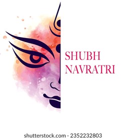 Durga. llustration of goddess durga face for indian festival desshra background. creative vector for shubh navratri or durga puja celebration