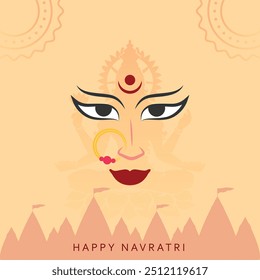 Durga Maa vector Hindu festival Happy navratri traditional background