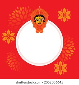 durga pooja festival card with text space